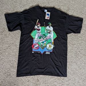 NWT Vintage Reds Oakland A's 1990 World Series T-Shirt XL Single Stitch Canseco